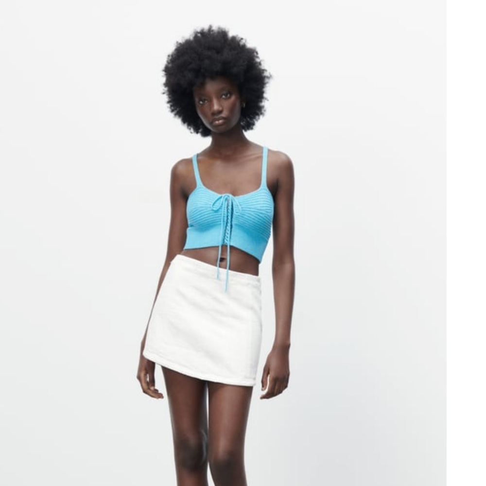 Zara blue crop top